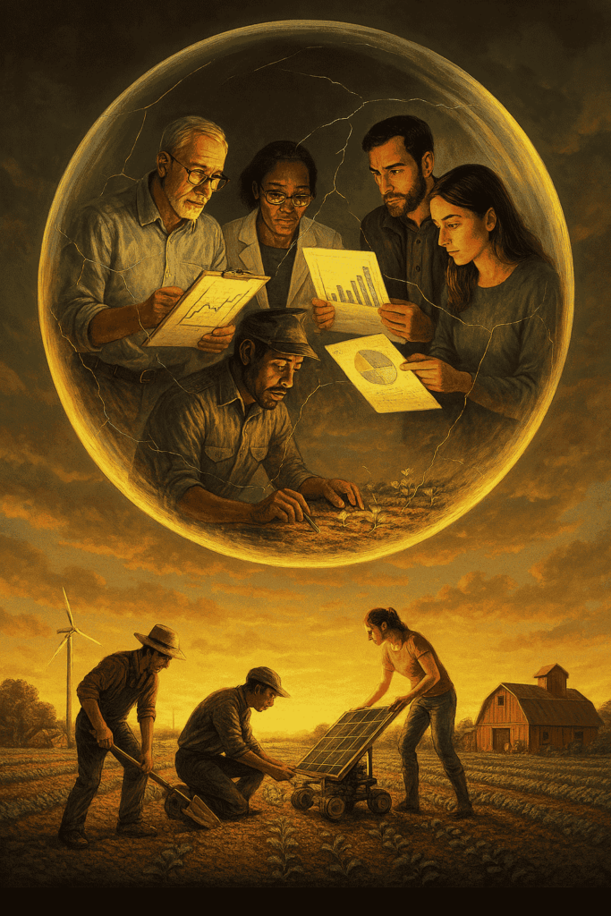 Bubble of support connecting farmer with global knowledge commons